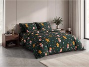 Lenjerie de pat din microfibra SNOWMAN AND GINGERBREAD verde Dimensiune lenjerie de pat: 70 x 90 cm | 140 x 200 cm