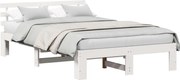 vidaXL Cadru de pat cu headboard Alb 140 x 190 cm Lemn de pin masiv