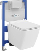 Mexen set WC încastrat cadru Fenix XS-F cu vas WC Vega și capac cu coborâre lentă, alb lucios - 68030654000