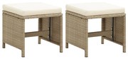 vidaXL Taburete de grădină cu perne, 2 buc., bej, poliratan