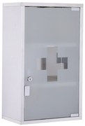 HOMCOM Dulap Medicamente din Oțel Inoxidabil 50x30x18 cm, Casetă Prim Ajutor cu Încuietoare &amp; 2 Chei | Aosom Romania