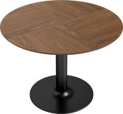 HOMCOM Masă rotundă pentru 6 persoane, masă de bucătărie cu blat generos și bază din oțel, Ø 110 x 78 cm, maro | Aosom Romania