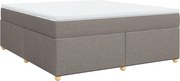 vidaXL Pat continental cu saltea, gri taupe, 180x200 cm, textil