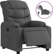 vidaXL Fotoliu rabatabil electric, gri închis, material textil