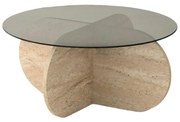 Măsuță de cafea Bubble Travertine cu sticlăfumurie