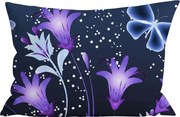 Husa pentru perna din microfibra VIOLET BUTTERFLY 50x70 cm, albastru inchis