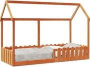 vidaXL Cadru pat de copii, maro ceruit, 80x200 cm, lemn masiv de pin