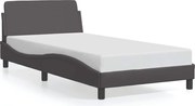 vidaXL Cadru de pat, Dover, gri, 100x200 cm, piele ecologică