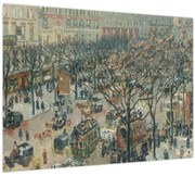 Tablou pe sticlă - Camille Pissarro, Boulevard des Italiens, Morning, Sunlight, reproducere (70x50 cm)