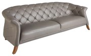 Canapea 3 locuri design LUX Chester Grey Leather