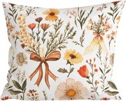 Husa pentru perna din microfibra FLORAL RIBBON 45x45 cm, crem