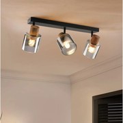 Brilagi - Plafonieră cu spoturi HYGGE 3xE14/15W/230V negru/fumuriu