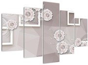 Tablou - Imagine flori bej (150x105 cm)