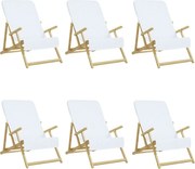 vidaXL Prosoape de plajă, 6 buc., alb, 60x135 cm, textil 400 GSM