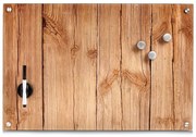 Tablă magnetică din sticlă WOOD + 3 magneți, 60x40 cm, ZELLER, Wood