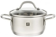 Oala Zwilling Pico 66652120, 0,8 L, 12 cm, Capac sticla, Otel inoxidabil 18/10, Cuptor si inductie, Argintiu
