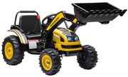 Buldozer pentru Copii HOMCOM de 3-5 ani, Baterie 6V, Viteza 1.5-2.5 km/h, Galben | Aosom Romania