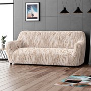 Huse bielastice UNIVERSO NOU bej cu dungi fotoliu triplu (l. 170 - 220 cm)