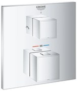 Baterie dus incastrata termostatata Grohe Grohtherm Cube crom lucios