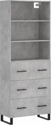 vidaXL Dulap înalt, gri beton, 69,5x34x180, lemn compozit
