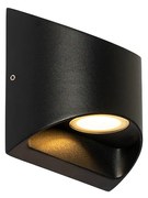 Lampă de perete exterioară modernă neagră cu LED 2 lumini IP54 - Mal