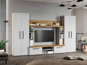 Set Mobilier Living Alb cu Stejar Auriu-Olaf-C06