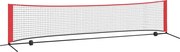vidaXL Rețea de tenis Manual Negru și roșu 396 x 92 x 87 cm Poliester