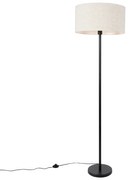 Lampa de podea neagra cu abajur gri deschis 50 cm - Simplo