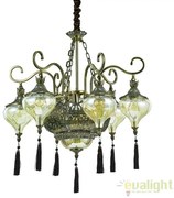 Candelabru LUX design clasic cu 6 brate, din alama finisaj antichizat, HAREM SP9 116006