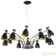 Lustra suspendata design Retro 20051 black and gold satin 12L