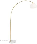 Lampă cu arc modernă din alamă cu abajur alb - Arc Basic