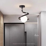 Lustra cu Sticlă 335-1 BK – Design Modern, cu 1 Soclu E27