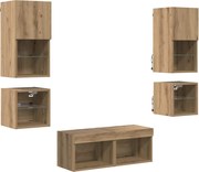 vidaXL Unități pentru Pereți de TV 8 pcs Stejar Artizanal