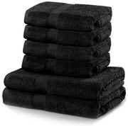 Set 2 prosoape duș și 4 prosoape de mâini DecoKing Marina, negru