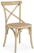 Scaun natural din rachita si lemn de Ulm, Cross Bizzotto