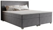 Pat matrimonial Boxspring 140 cm Simon (gri) (cu saltea, fără sp. depozitare). 1047329