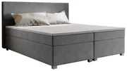 Pat matrimonial Boxspring 140 cm Simon (gri) (cu saltea, fără sp. depozitare). 1047329