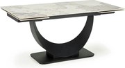 Masa living lux FERNANDO, alb/negru, ceramica/metal, 160/240x92x75 cm