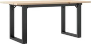 vidaXL Masă de cafea, cadru O, 90x40x45 cm, lemn masiv pin și Oţel
