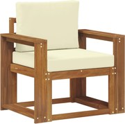 vidaXL Canapea de exterior Lemn de acacia solid și poliester natural