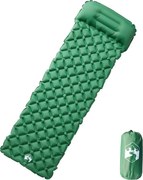 vidaXL Saltea de camping gonflabilă, cu pernă, 1 persoană, verde