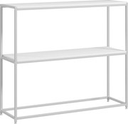 HOMCOM Masă Consolă de Intrare Subțire cu Partea Superioară Deschisă, Dulap Consolă din Oțel și PAL, 100x30x87 cm, Alb | Aosom Romania