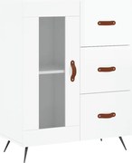 vidaXL Servantă, alb extralucios, 69,5x34x90 cm, lemn compozit