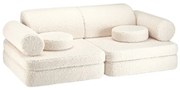 Canapea pentru copii crem cu tapițerie din țesătură bouclé 132 cm Settee – Wigiwama