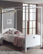Pat Individual AMORI pentru copii, 90x200 cm, Alb, cu Sertar Multifuncțional – Vipack