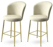 Set de scaune de bar Alte Cream and Gold, 2 bucăți, 2 buc.