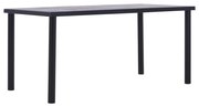 vidaXL Masă de bucătărie, negru &amp; gri beton, 160 x 80 x 75 cm, MDF