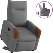 vidaXL Fotoliu rabatabil cu ridicare pe verticală, gri închis, textil