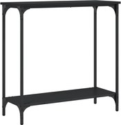 vidaXL Masă consolă, negru, 75x30,5x75 cm, lemn prelucrat