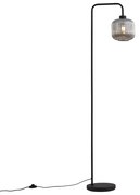 Lampă de podea de design neagră cu sticlă fumurie - Ana